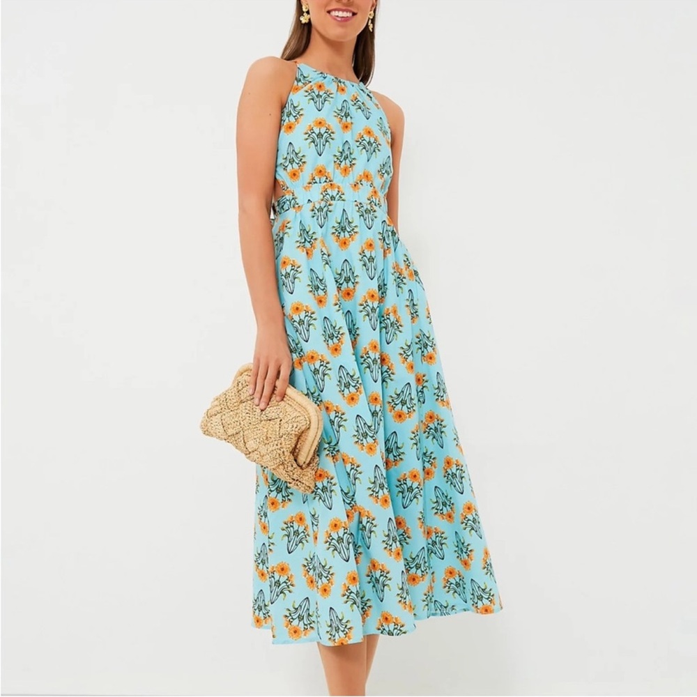 Moon River Mint Multi Maxi Dress Large Blue/Orange Nwt‎ - Picture 2 of 7